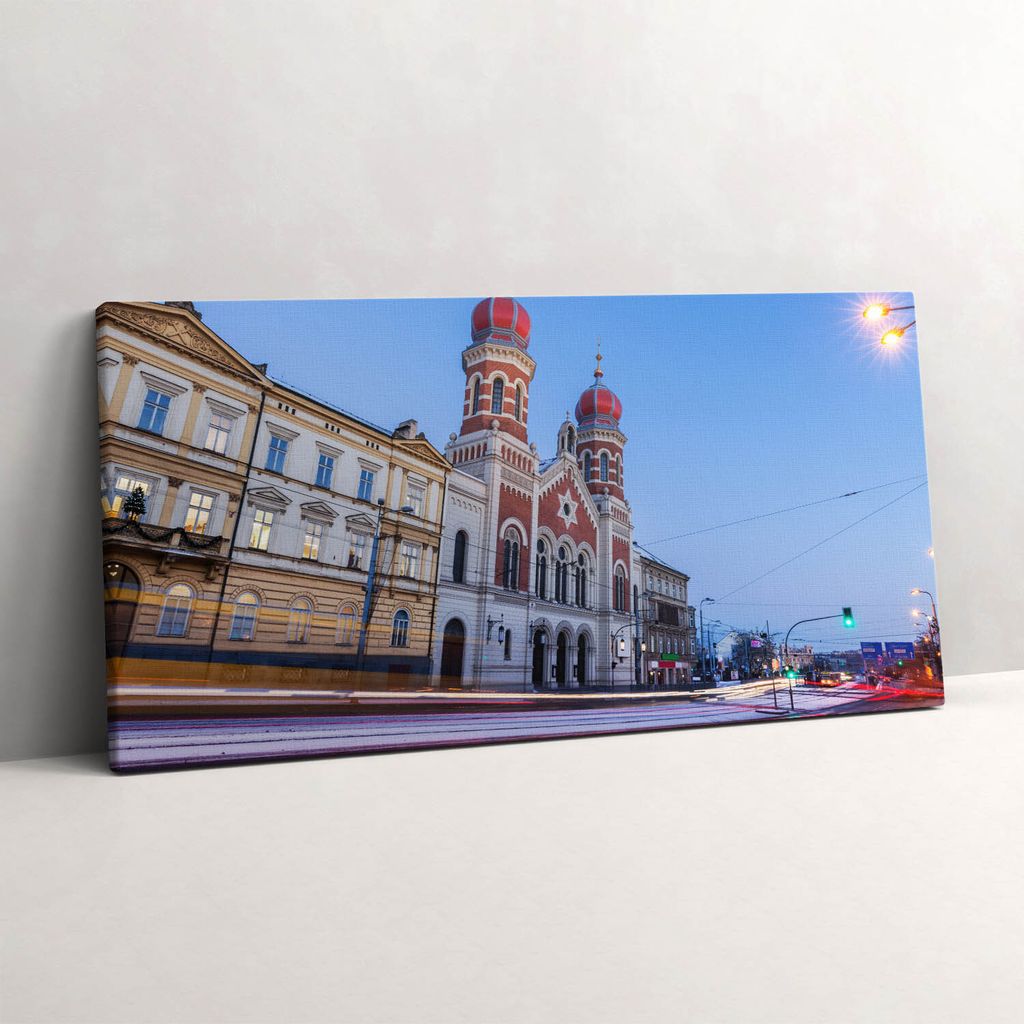 Große Synagoge in Pilzno – Leinwandbild Wandbild – 100x50 cm – Leinwandbilder – Wandbilder – Schlafzimmer – Flur