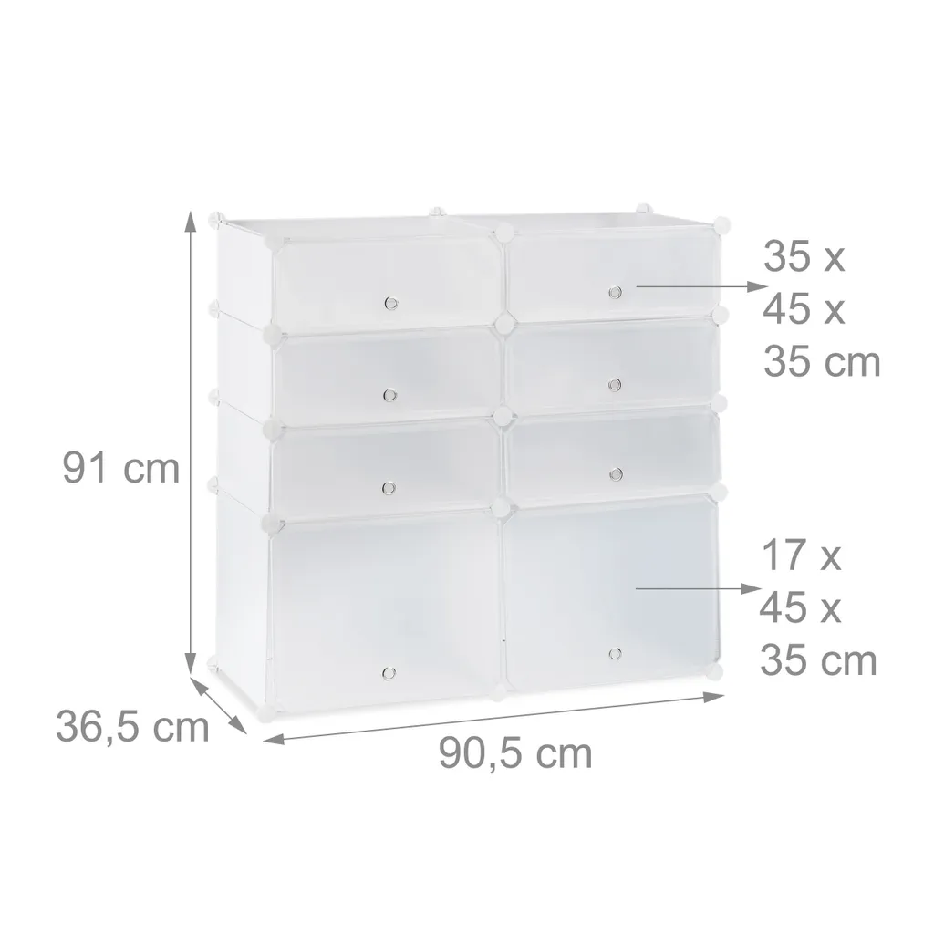 Range-chaussures avec 8 Compartiments en Plastique Résistant et Nettoyage Facile - 4