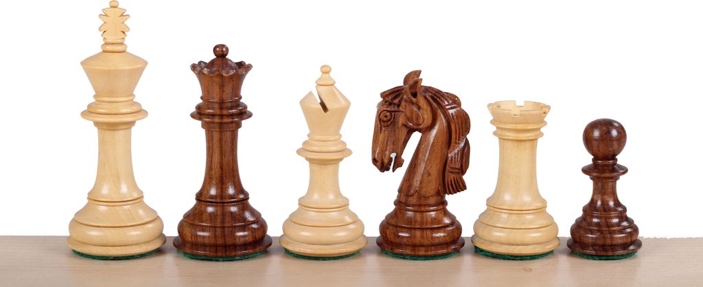 Kolumbianische Schachfiguren aus Akazie/Buchsbaum, 8,9 cm