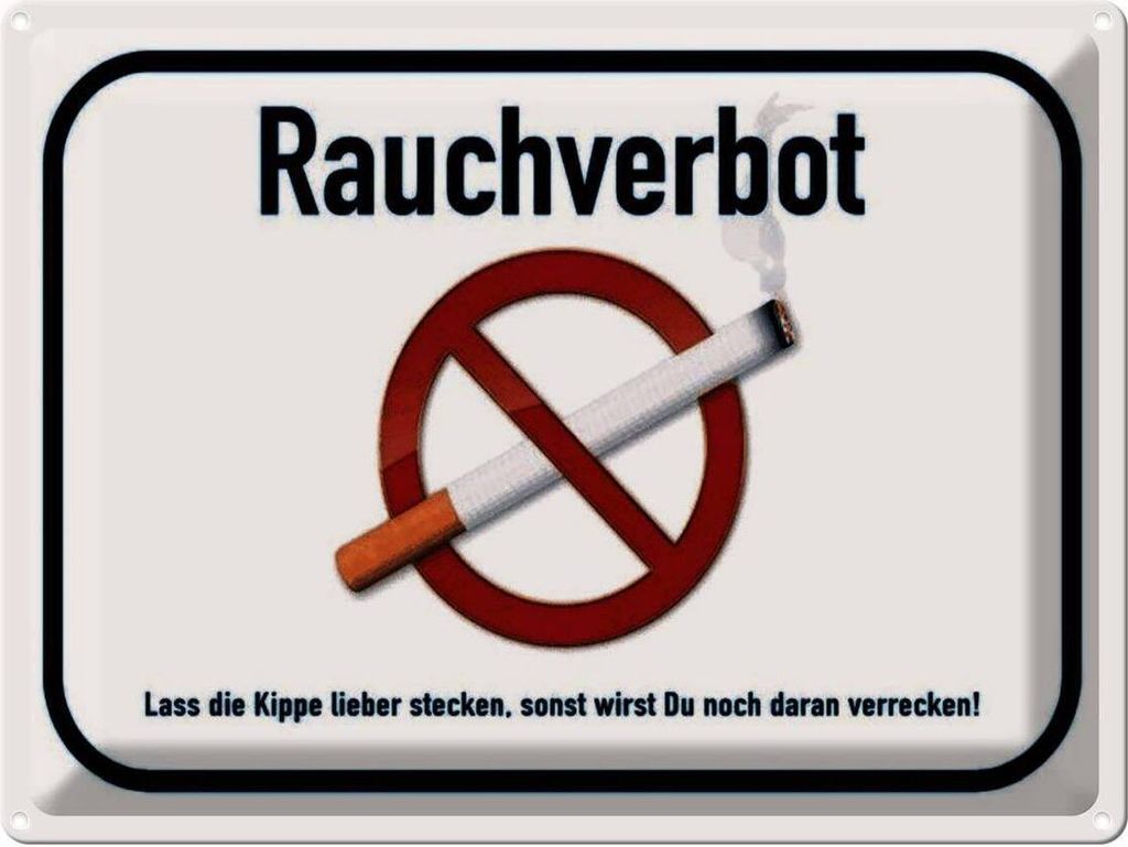vianmo Blechschild 30x40 cm Rauchverbot lass Kippe lieber Liebe