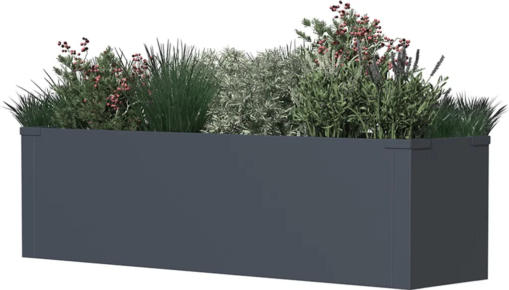 Jardinière rectangulaire en métal Westmann anthracite 100x25x27 cm