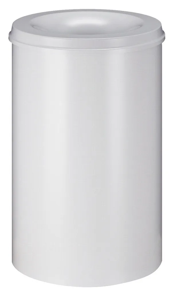 V-Part Corbeille à Papier Auto-extinguible 110L - Acier Gris Blanc R9002
