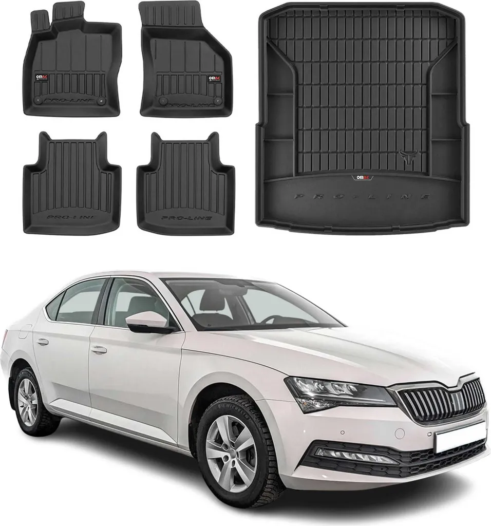 Kit Premium TPE Skoda SuperB 2015-2022: Tappetini e Protezione Baule
