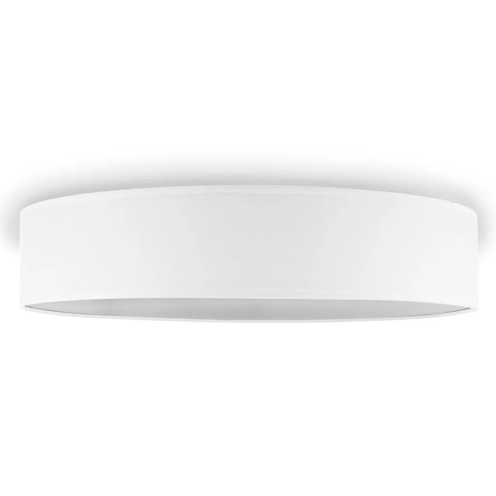Plafonnier Blanc 50cm en Textile Haute Qualité avec Diffuseur Doux