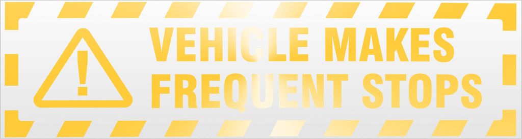 Kiwistar Vehicle Makes Frequent Stops gestreift Magnetschild Schild magnetisch - 60cm Gelb - reflektierend - Magnetfolie für Auto PKW Kfz