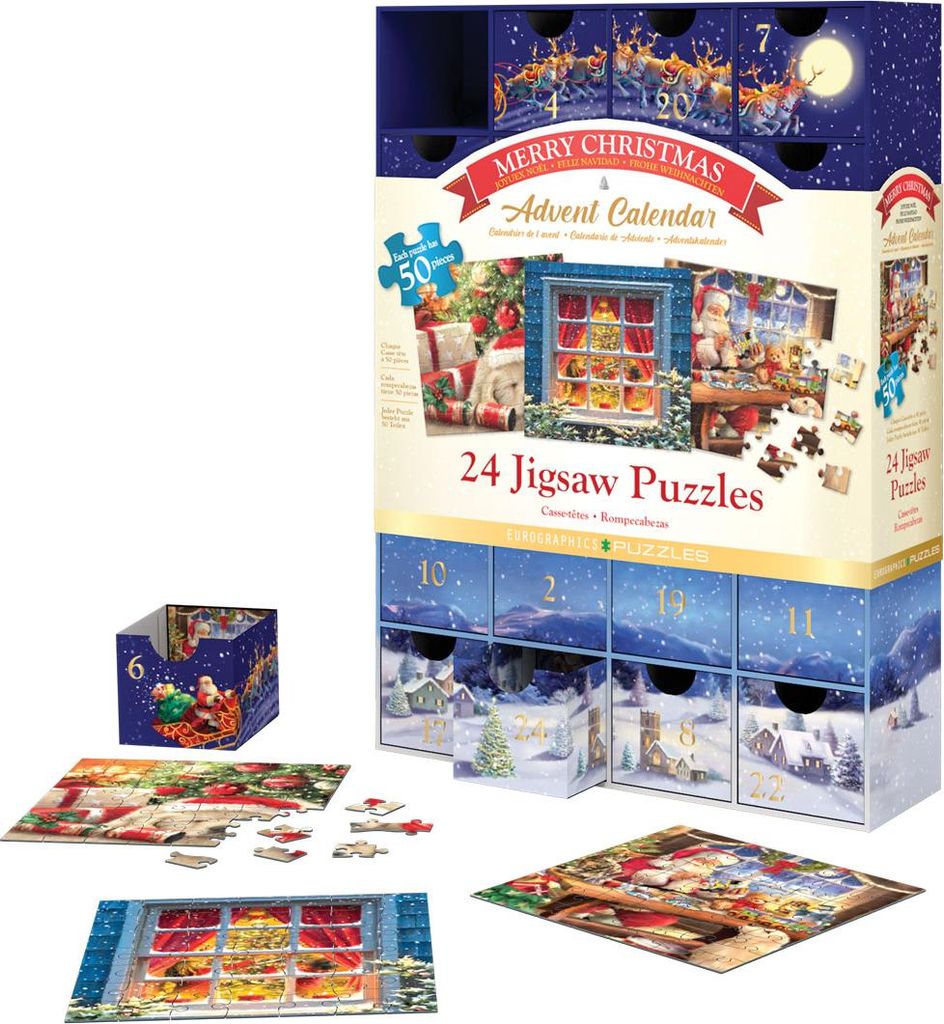 EUROGRAPHICS Puzzle Calendrier de l'Avent Joyeux Noël 24x50 Image du produit 