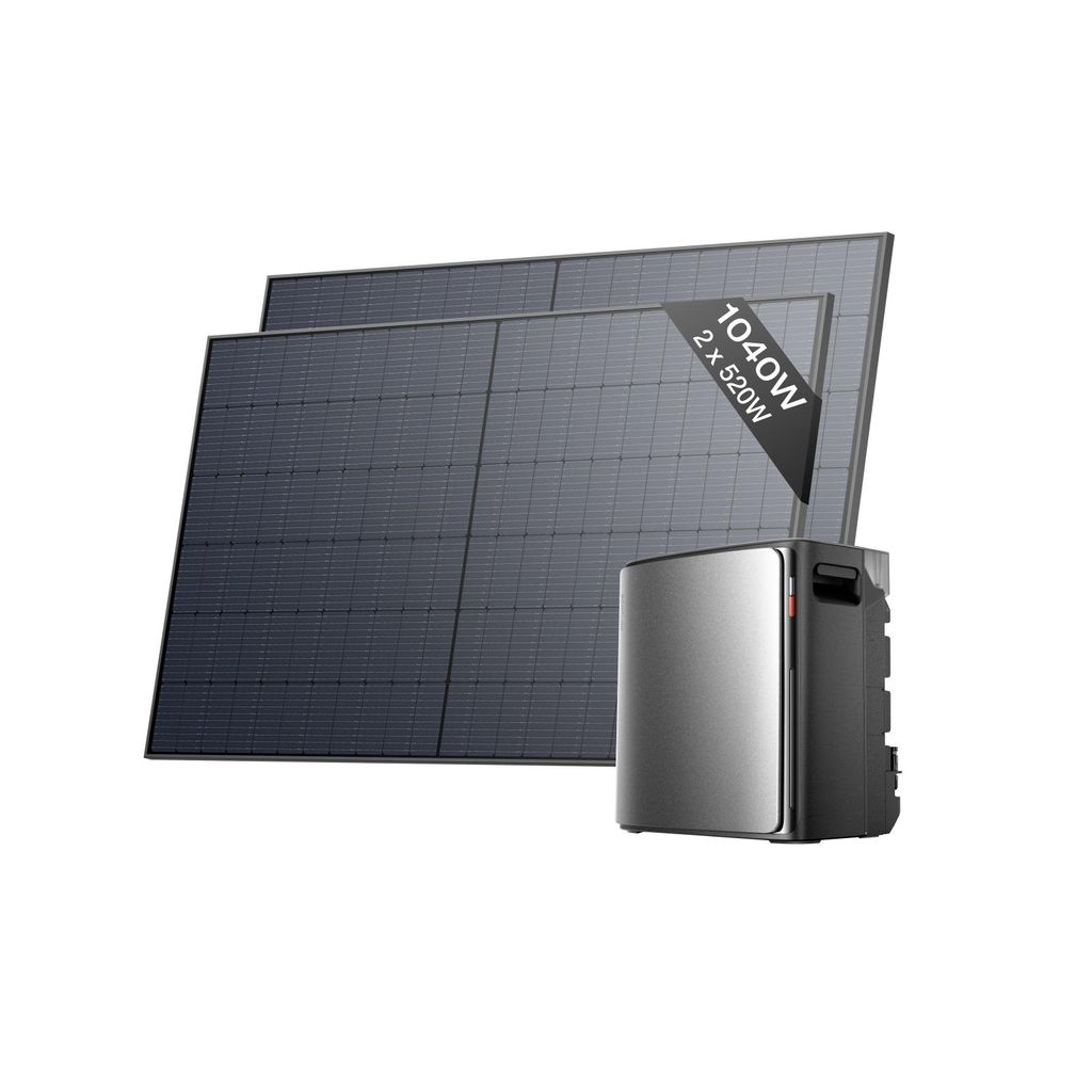 EF EcoFlow STREAM Ultra X Balkonkraftwerk mit Speicher, 3,84 kWh Speicher für Balkonkraftwerk, 2 × 520W Solarpanel