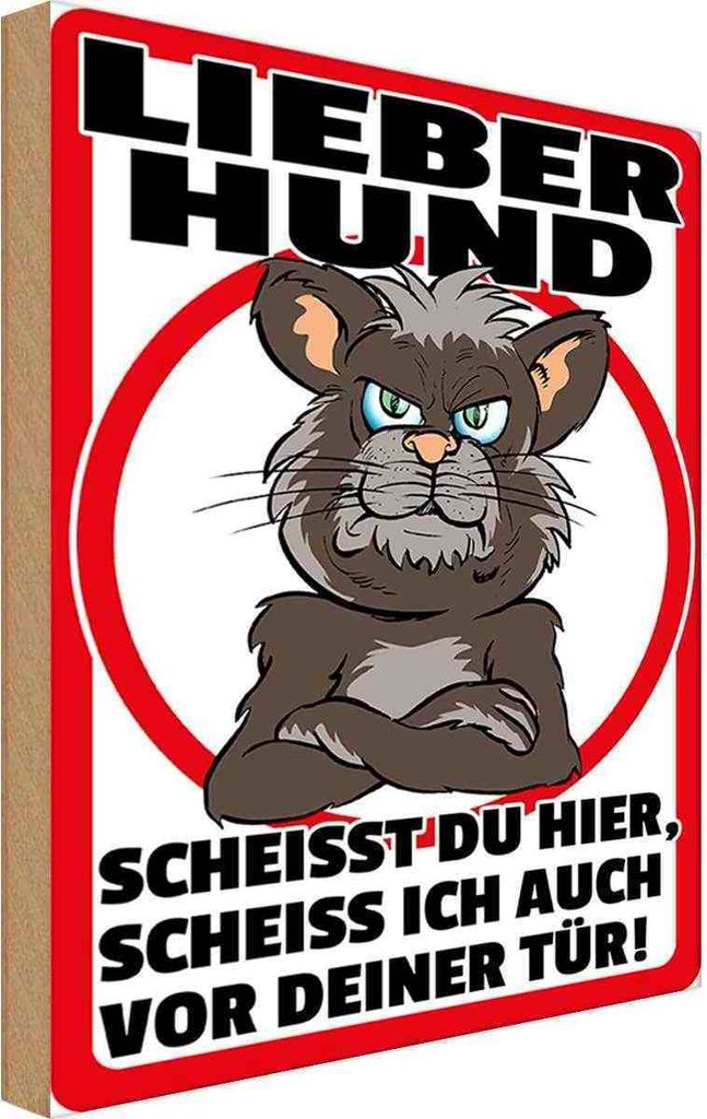 vianmo Holzschild 30x20 cm lieber Hund scheißt Du hier Tier Haustier