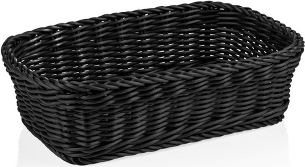 8x Tischkorb Korb schwarz Gastro 31 x 21 x 9 cm, Polypropylen