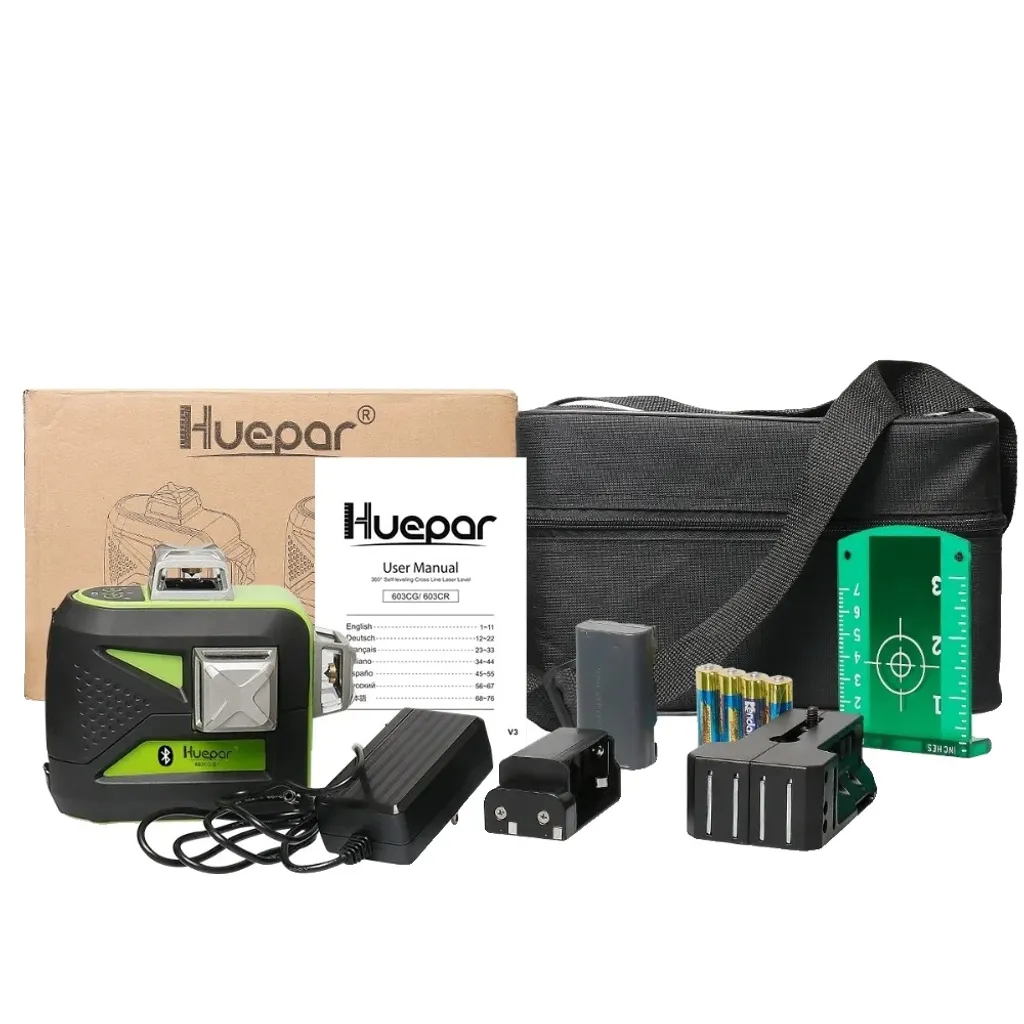 Niveau laser 3D 12 lignes autonivelant vert avec connexion Bluetooth