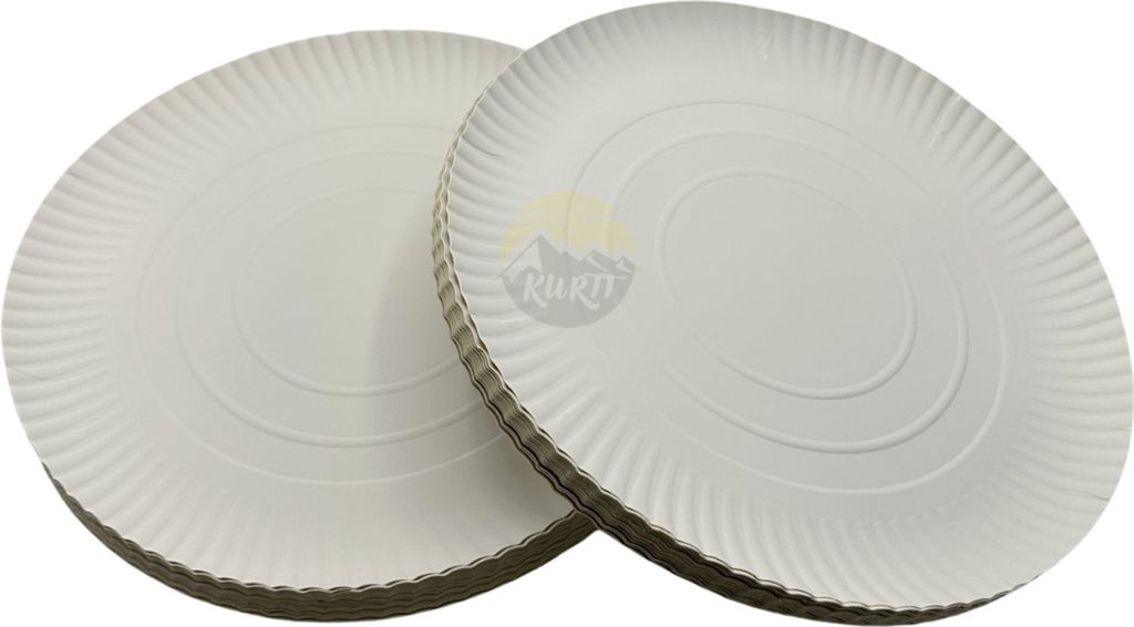 KURTT - 50 Stück Pappteller - Ø 32 cm - Pappteller - Einwegteller Pappteller -Einweggeschirr - Kuchenteller - Partyteller - Pappteller - Kuchente...