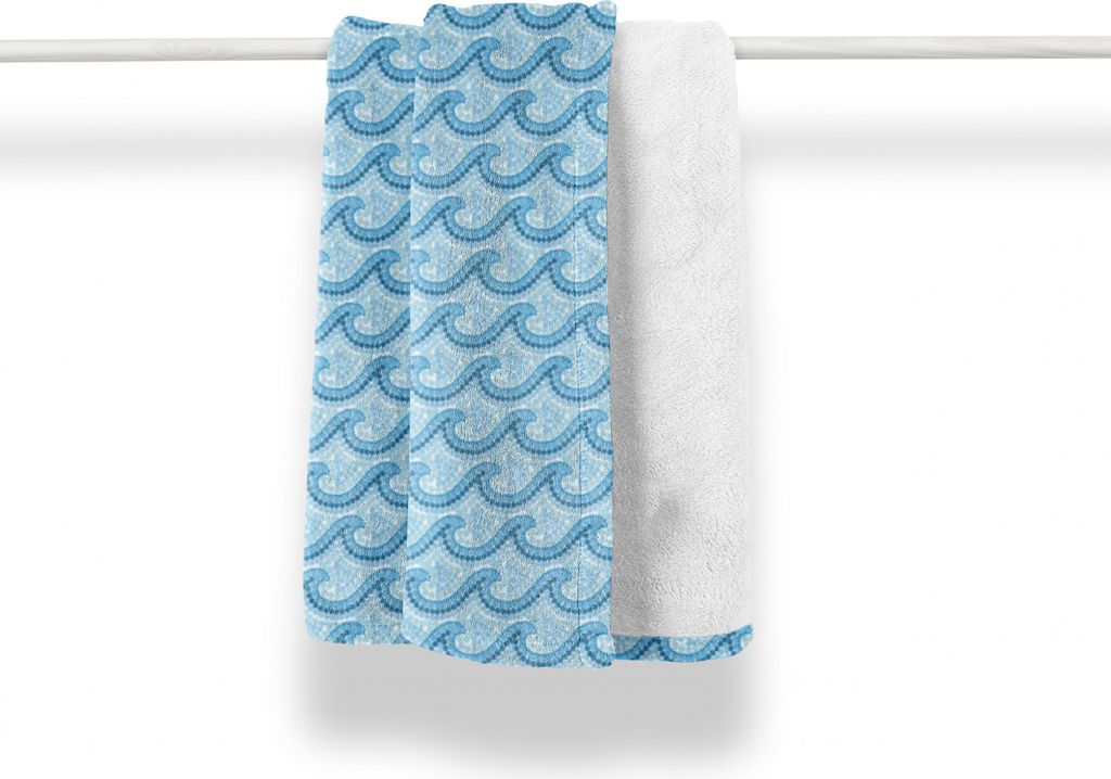 ABAKUHAUS Marine Weich Flanell Fleece Decke, Oceanic Punkte und Meer Wellen, Gemütlicher Plüsch für den Innen- und Außenbereich, 125 x 175 cm, ...