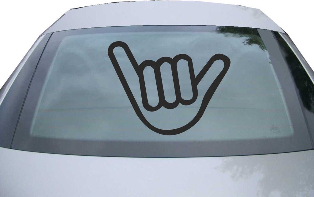 Indigos UG - Aufkleber Heckscheibe & Motorklappe DE7042 - schwarz - 600x459 mm - Heavy Hand - Auto Scheiben Fenster Heckklappe Tuning Racing JDM - ...