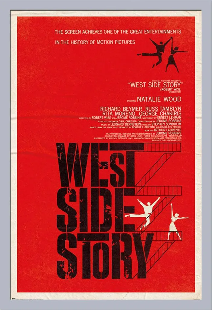 Poster West Side Story con Cornice Shinsuke Maxi MDF Argento e Acrilico