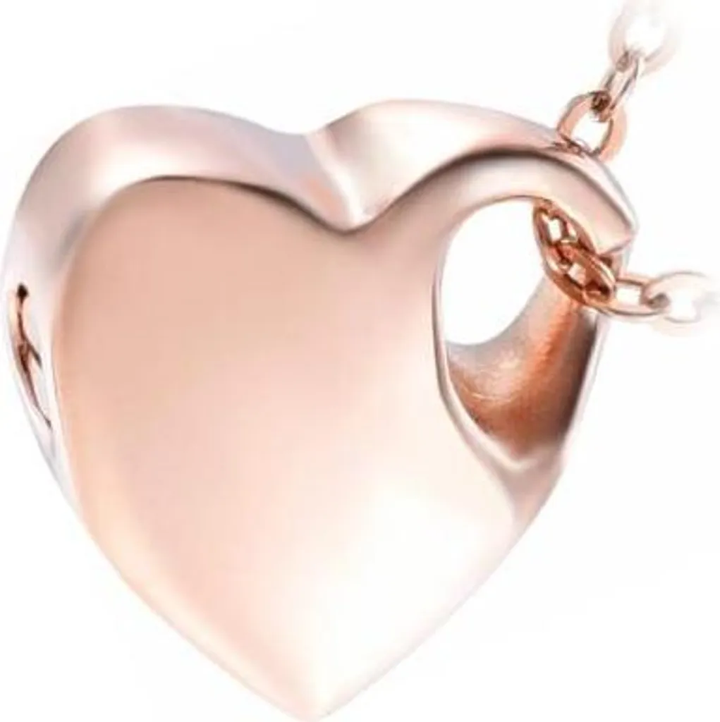 Ciondolo in frassino con catena per ceneri, capelli o profumo - gioiello commemorativo con inserto per asso e sacchetto di conservazione - forma di cuore