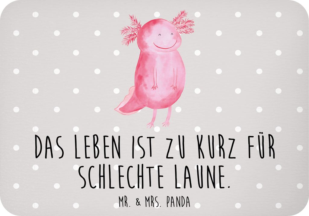 Mr. & Mrs. Panda magnet Axolotl Glücklich - Grau Pastell - Geschenk, Kühlschrankmagnet, Lebensfroh, whiteboardmagnet, tafelmagnet, zettelhalter, ...