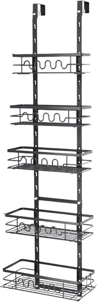 Hänge-Organizer 5 Ebenen - Tür- & Pantry Aufbewahrungsregal - Metall Wandkorb Schwarz