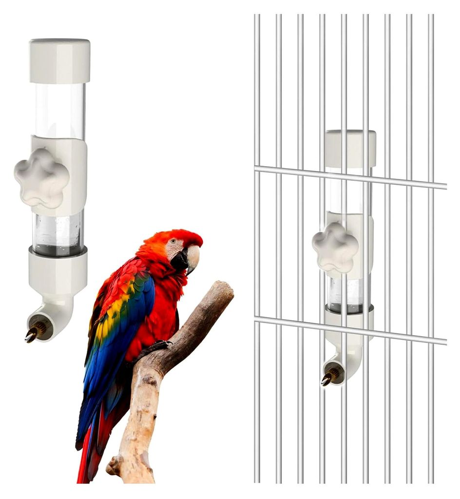 Wasserspender für Vögel, 300ML Kunststoff Automatischer Wasserspender für Vogelkäfig, Trinkflasche für Wellensittiche, Nymphensittiche und Unz...