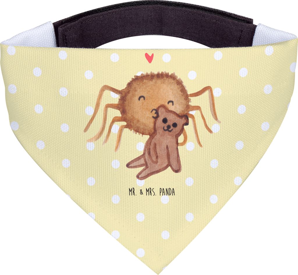 Mr. & Mrs. Panda Hunde Halstuch Spinne Agathe Teddy - Gelb Pastell - Geschenk, Bandana, Liebesbeweis, für Hund, Miteinander, Treue, Verliebt, Hund...