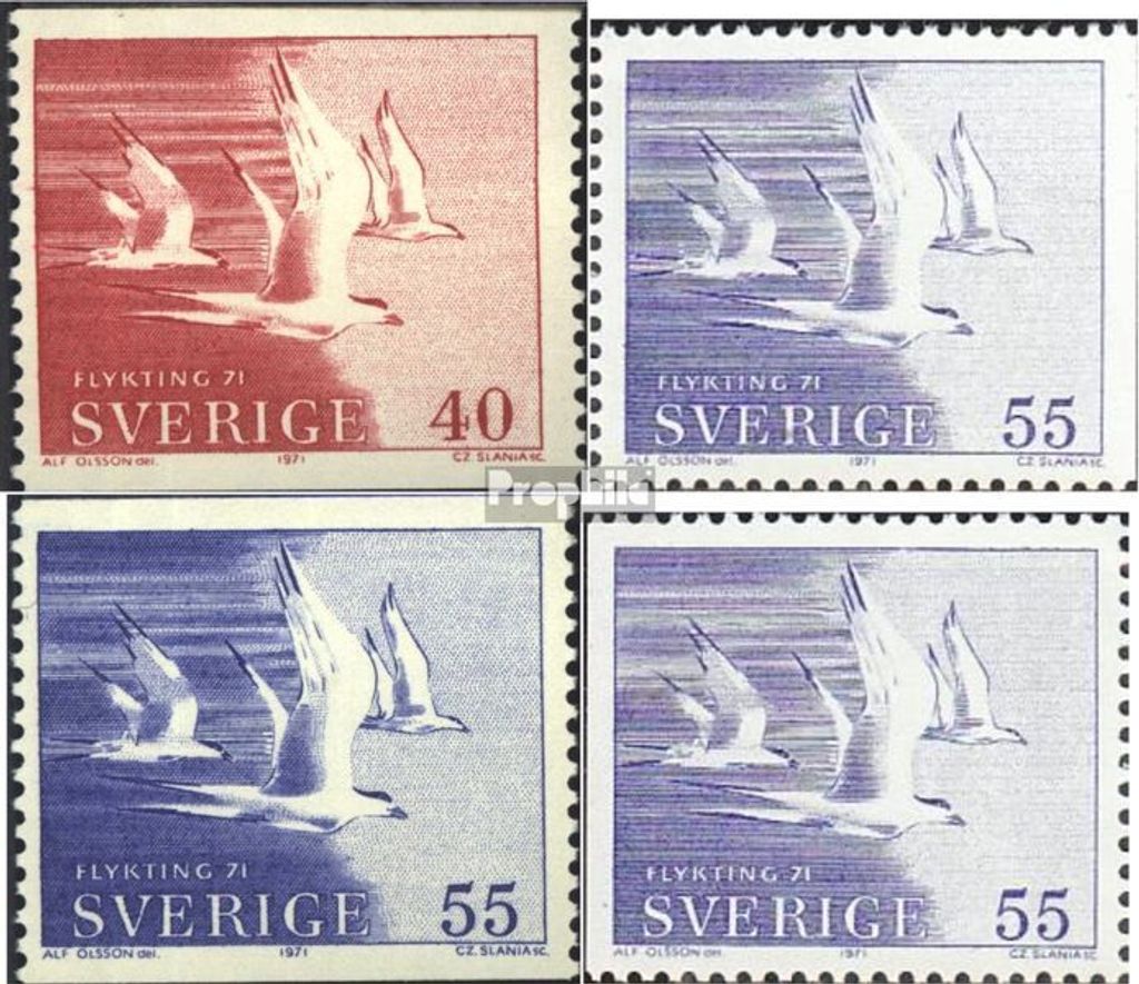 Briefmarken Schweden 1971 Mi 704A,705A,Dl,Dr (kompl.Ausg.) postfrisch Flüchtlingshilfe