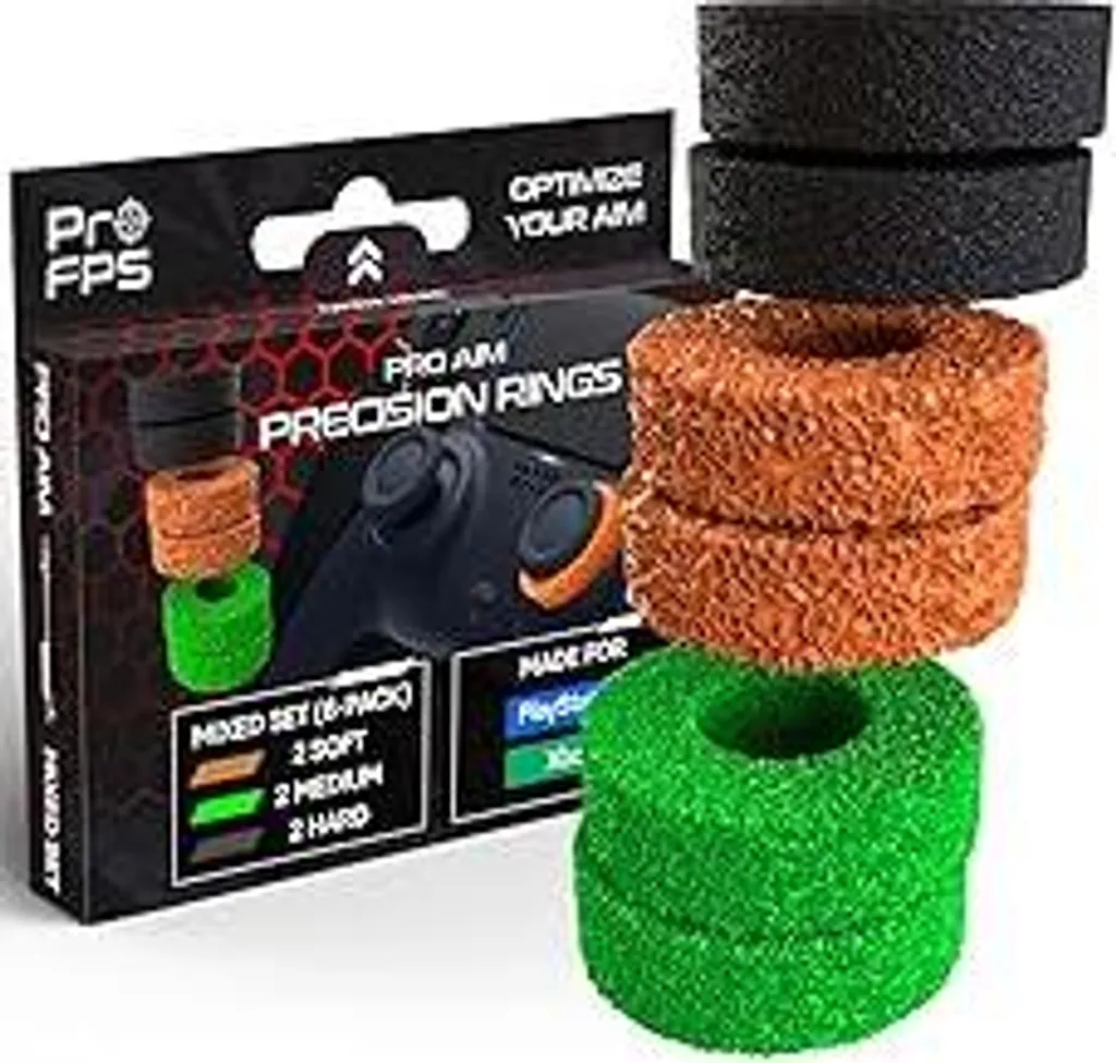 ProFPS Anelli di assistenza alla mira per gli accessori del controller PS5 - 6x anelli di precisione per un maggiore controllo e una migliore mira - Compatibile con gli accessori del controller PS4, Xbox, Scuf PS5, KontrolFreek - Gadget di gioco per eSports