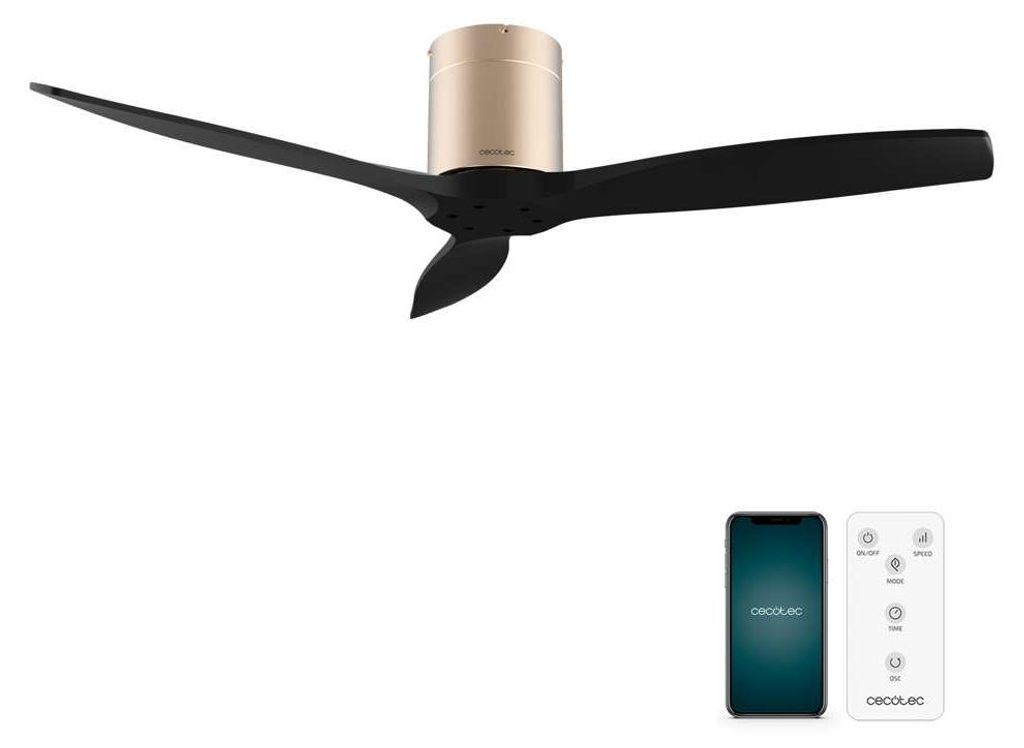 Cecotec Deckenventilator ohne Licht EnergySilence Aero 5500 Aqua GoldBlack Connected