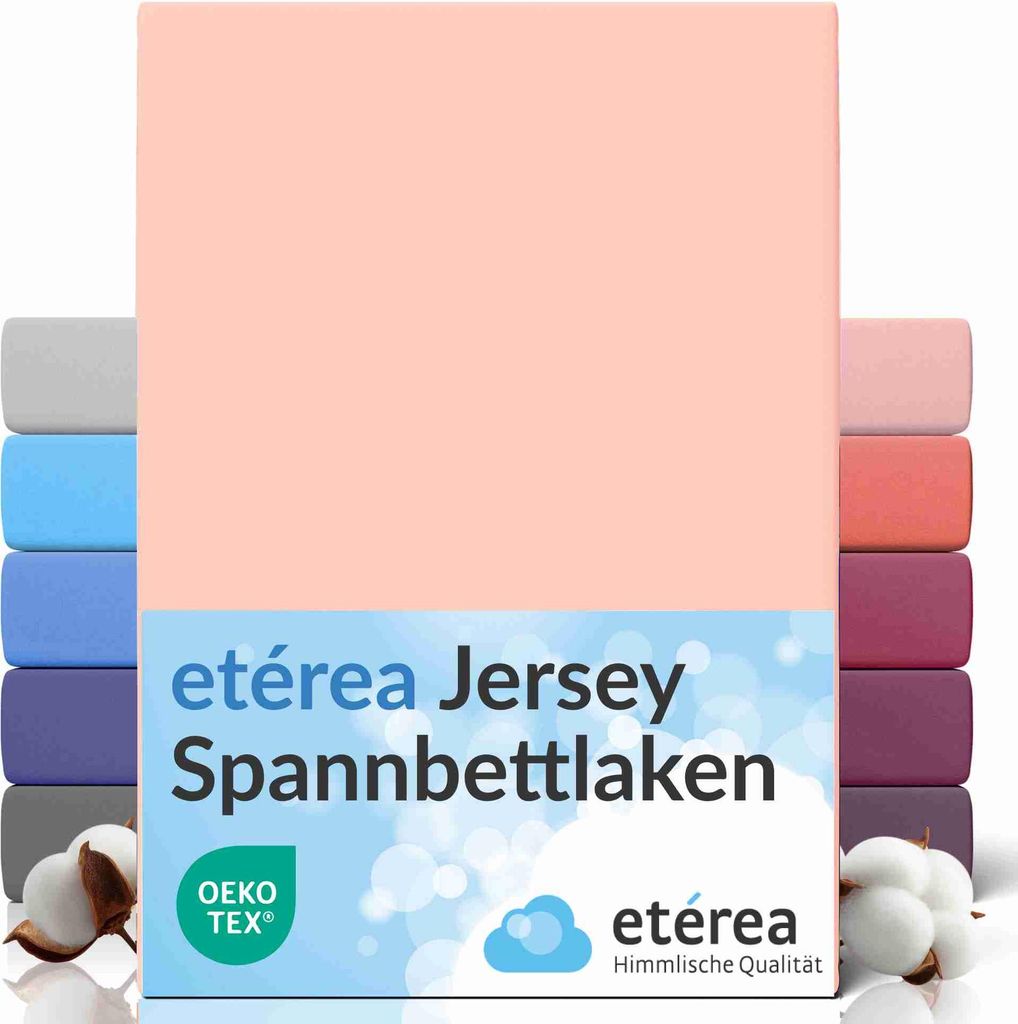 Jersey Spannbettlaken 180x200 - 200x200 cm, 100% Baumwolle Produktbild 