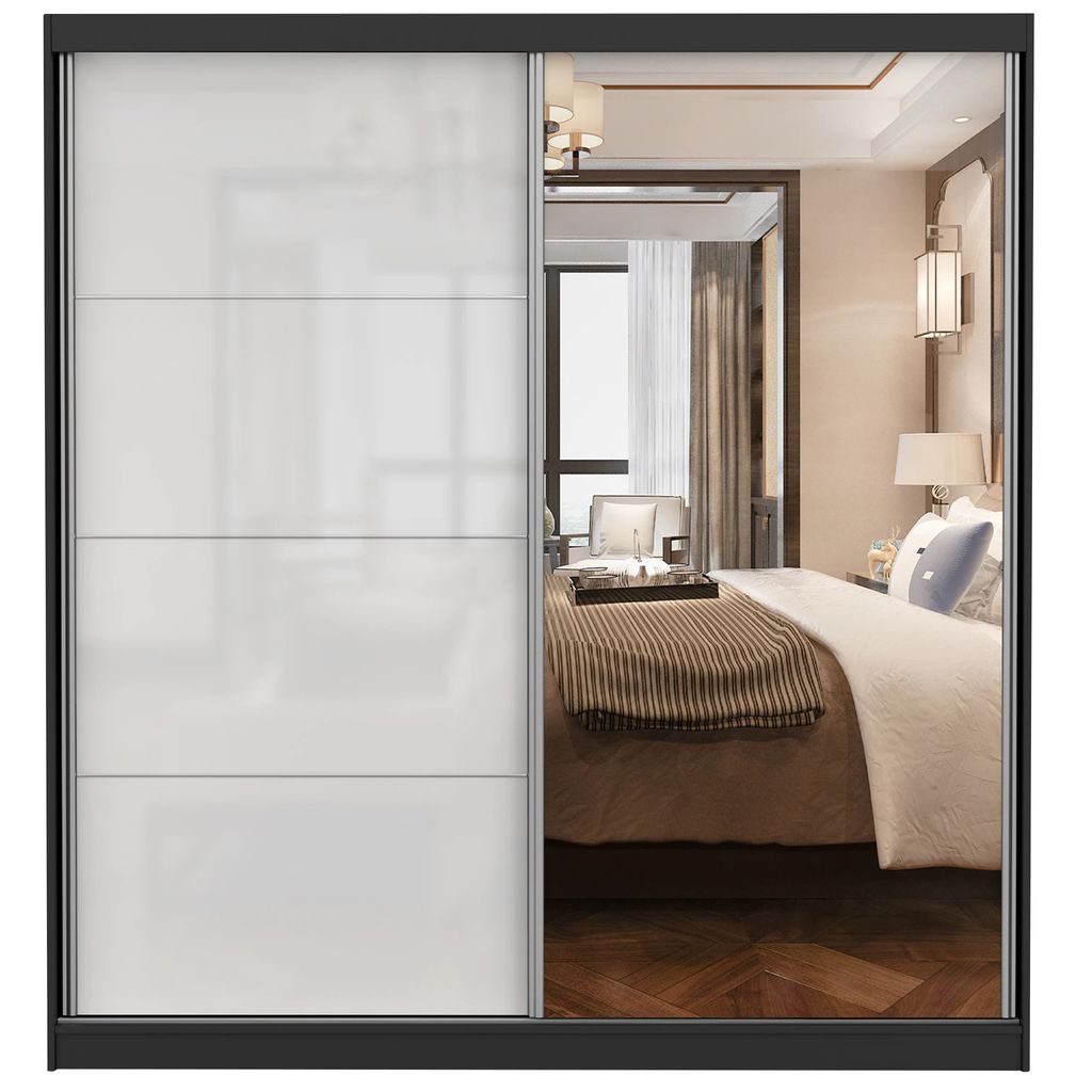 Schwebetürenschrank Kleiderschrank Schrank 203cm Produktbild 3