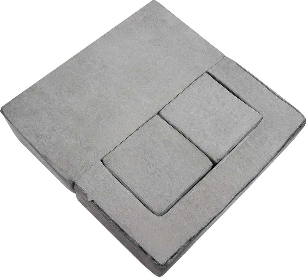 Siège Enfant Gris sans Angles Vifs avec Housse Lavable 4 Pièces Mousse