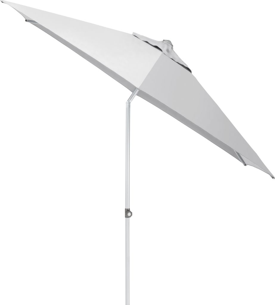KETTLER Easy Push Schirm Ø 230 cm, UPF 50+, silber/ hellgrau, Aluminium/Polyester mit PolyurethanBeschichtung