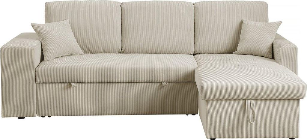 Ecksofa reversibel aus Cord mit Schlaffunktion "Axel" - Produktbild 