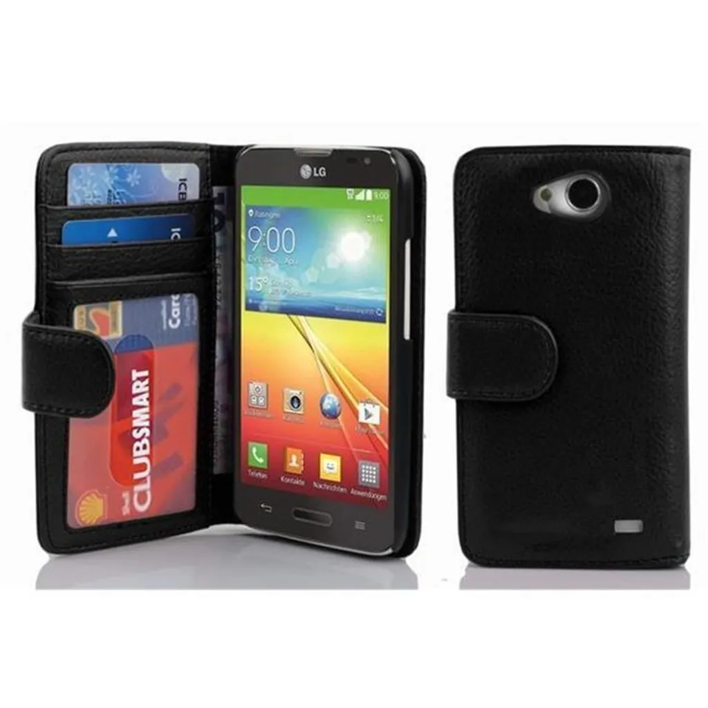 Cadorabo Cover Nero LG L70 | Custodia Protettiva Libro Slot Carte
