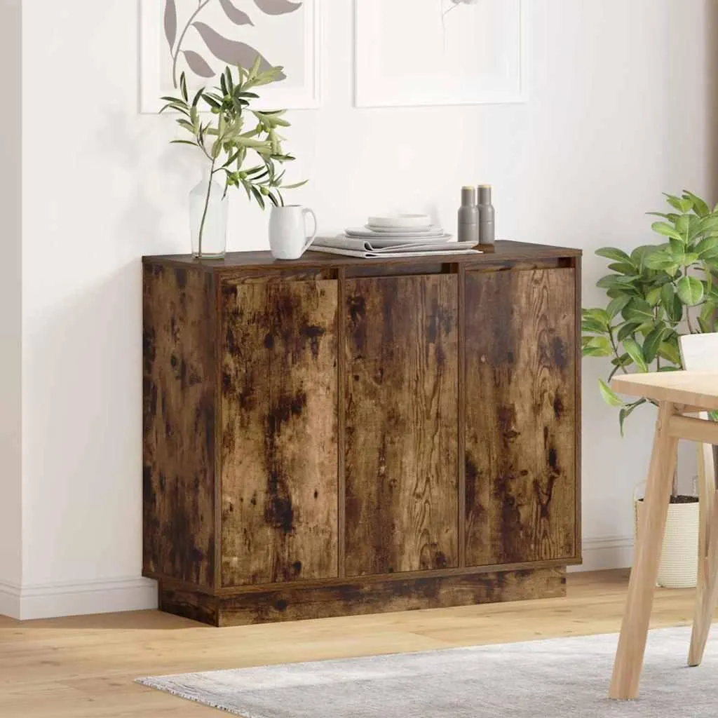 Credenza vidaXL LED Rovere Fumé 90x32x75 cm - Mobile Moderno Salotto