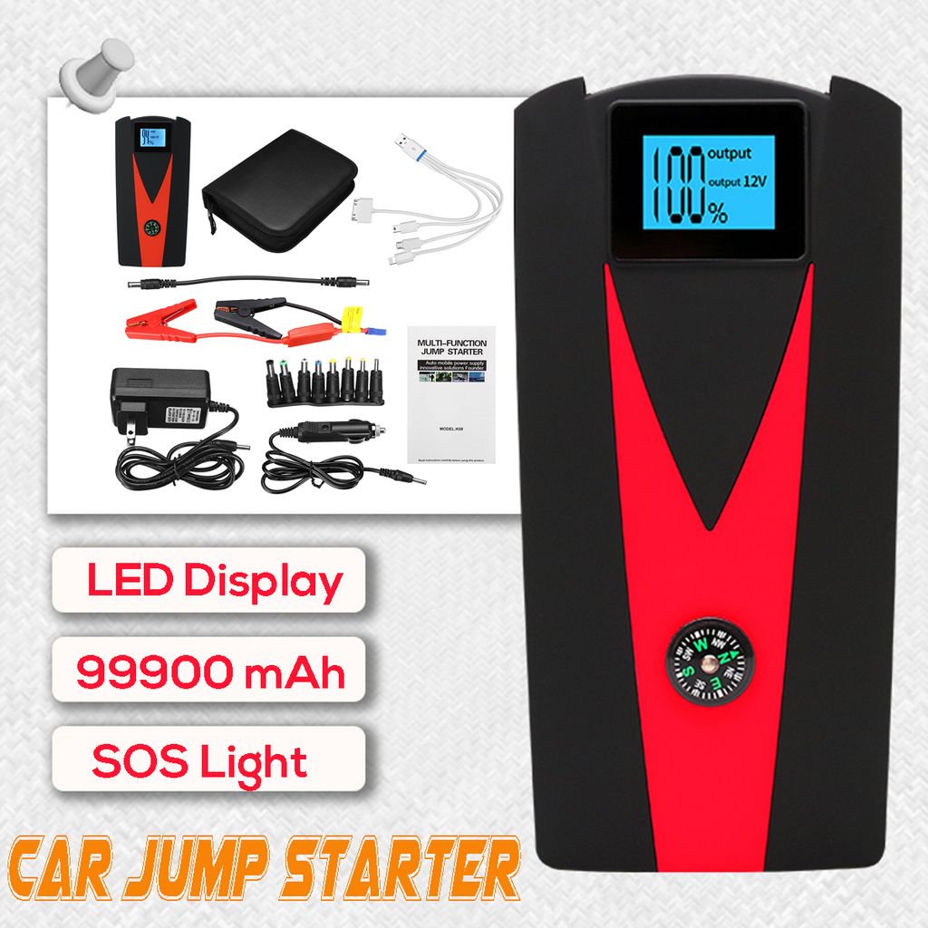 99900mah Auto KFZ Starthilfe Jump Starter 800A Ladegerät Booster Powerbank DHL 