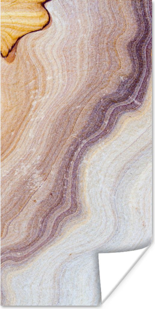 MuchoWow Poster Marmor - Textur - Sandstein - Gold - Marmoroptik 20x40 cm - Plakat - Foto