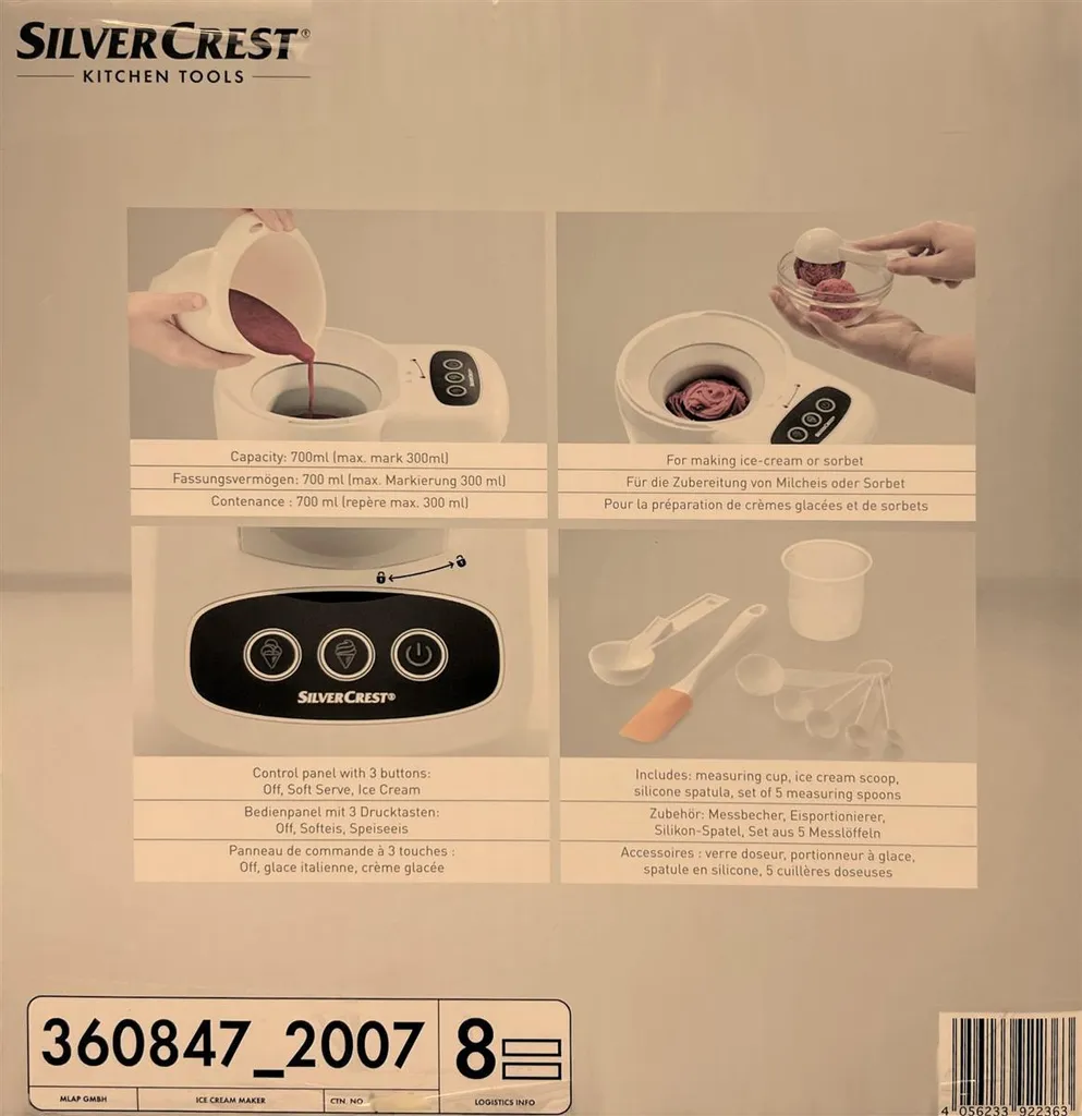 Silvercrest Eismaschine SEM 90 C3 Eismaschine UR7714