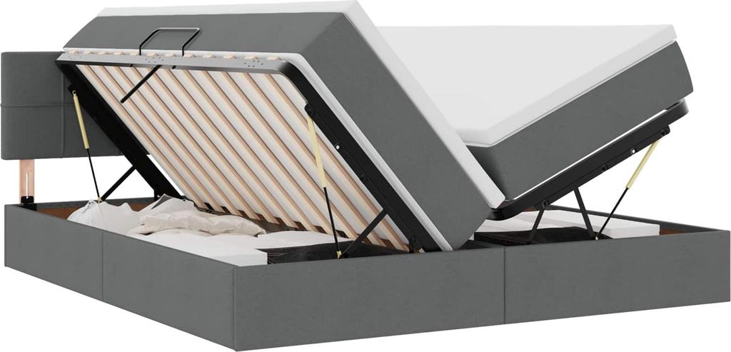"Sale 2026"Aufbewahrungsbett moderne Design - Doppelbett - Polsterbett - Dunkelgrau 180 x 200 cm Kunstleder - Cloris DesignMöbel 2423554