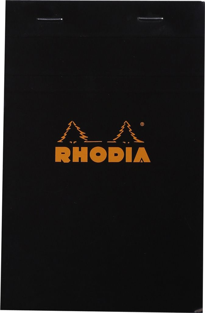 RHODIA Notizblock No. 14 110 x 170 mm kariert schwarz 80 Blatt