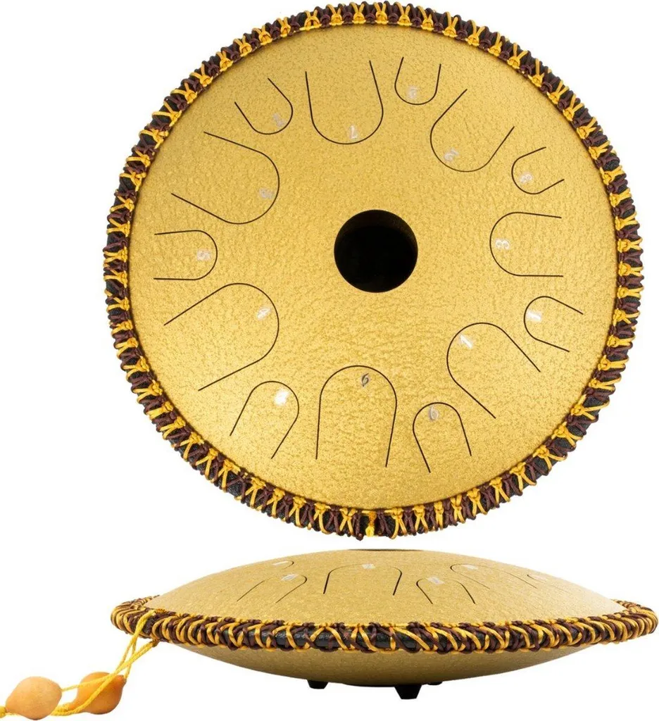 Tongue Drum Or 14 Notes 30 cm - Finition Premium et Sonorités Handpan