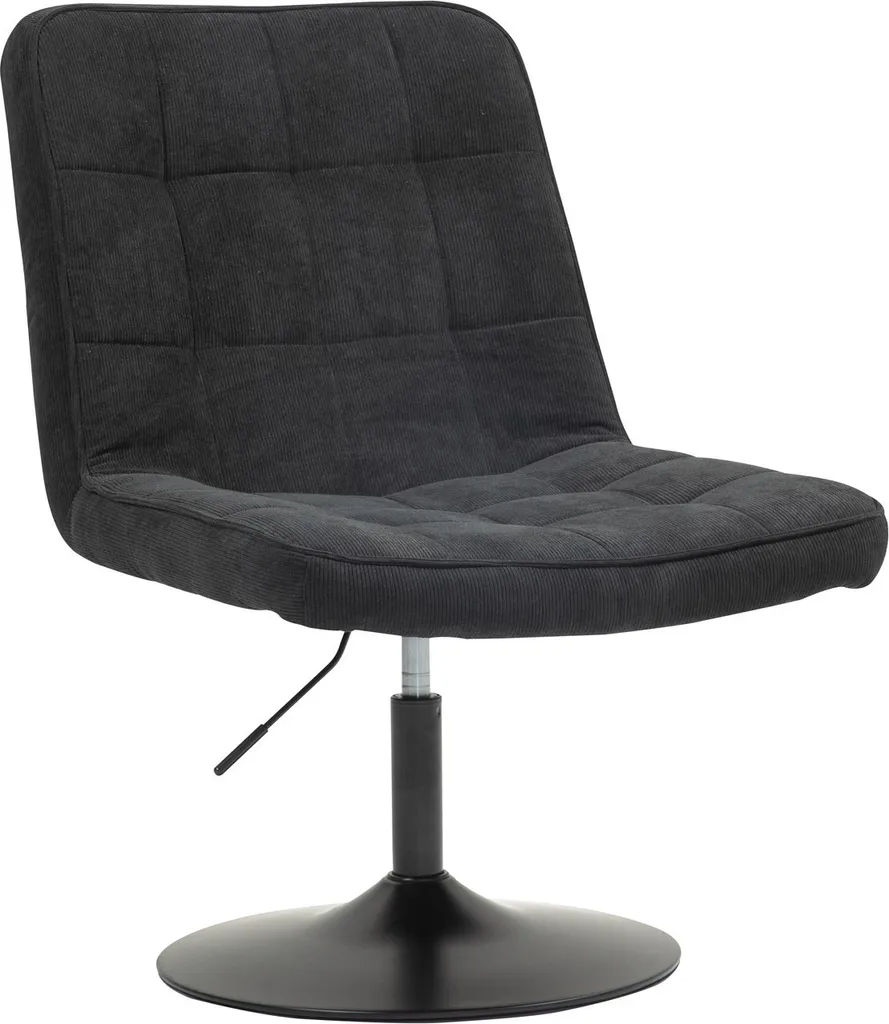 Chaise Lounge Pivotante Velours Côtelé Noir Confort d'Assise Optimum