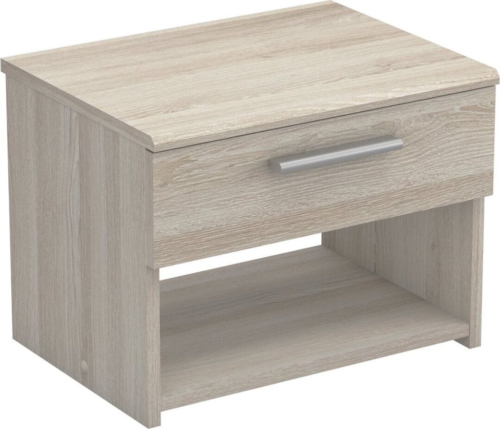 CALICOSY - kompakte und funktionelle Nachttisch mit 1 Schublade L42,5 cm, Nachbildung Helles Holz - Pricy