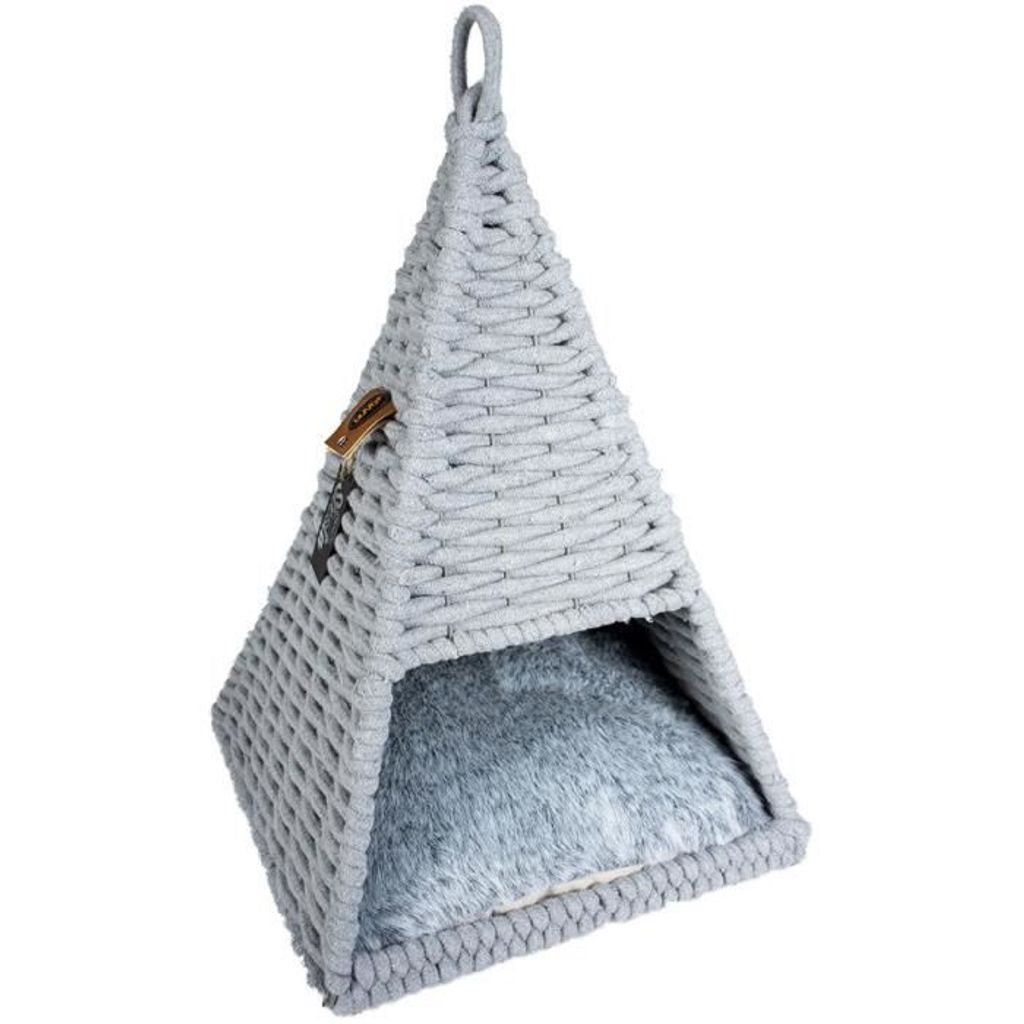 EUROPET BERNINA Tipi Auster in Duvo + Baumwollseil - Grau - Für Katzen