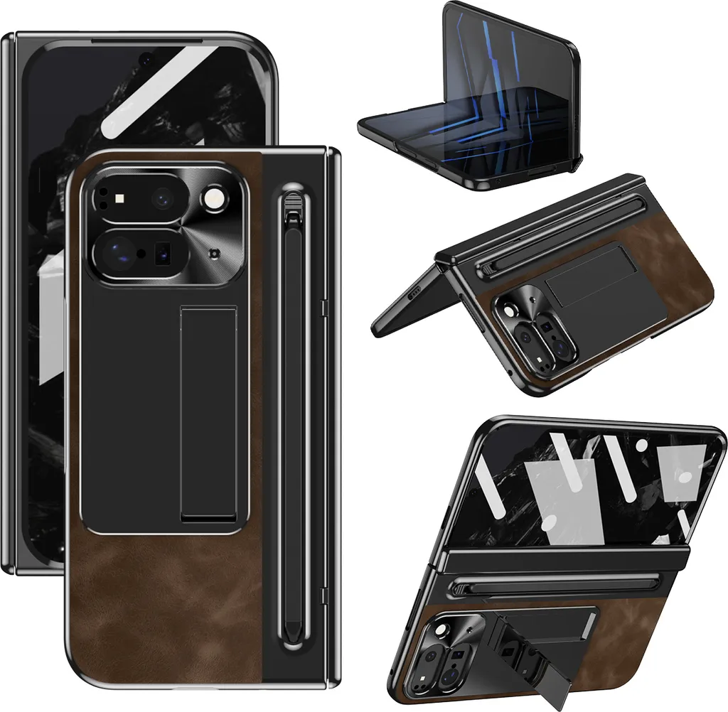 Eleganza Caffè per Pixel 9 Pro Fold: Custodia Pelle e Protezione Totale