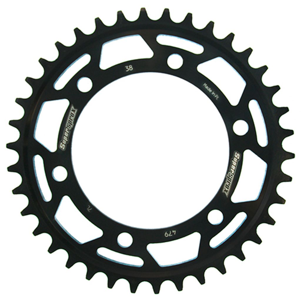 Stahl-Kettenrad Supersprox 530 - 38Z (schwarz) RFE-479:38-BLK|ID 110,0 LK 130,0 6-Loch