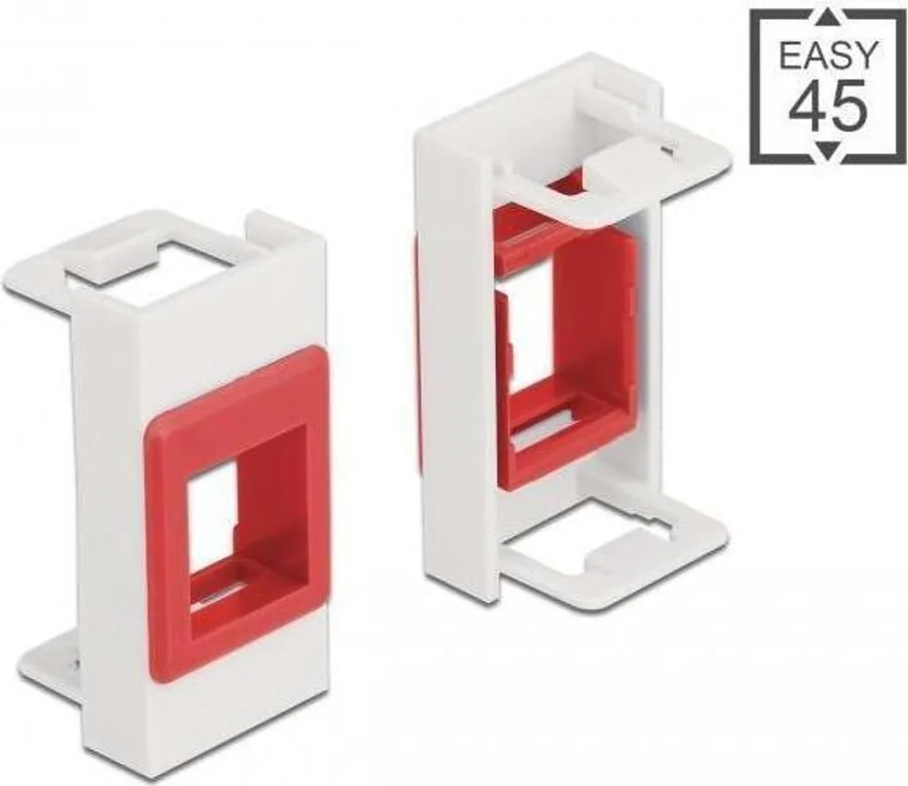 Support Keystone 22,5 x 45 mm robuste blanc et rouge pour module réseau