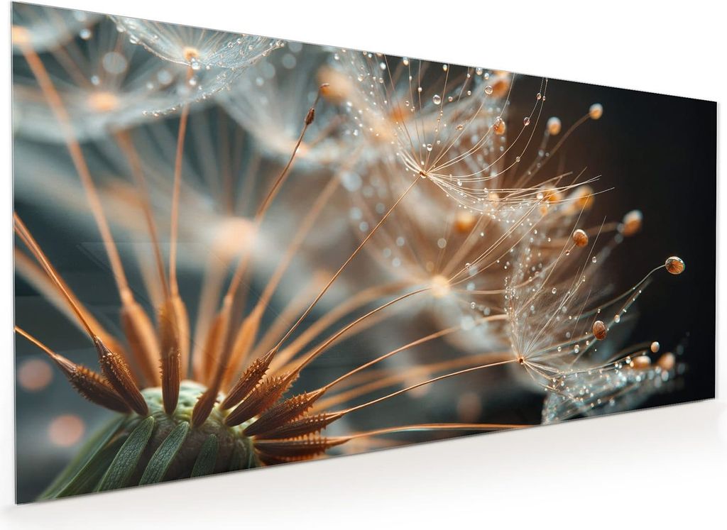 Küchenrückwand Spritzschutz Glas mit Motiv Pusteblumenperlen 40 x 40 cm