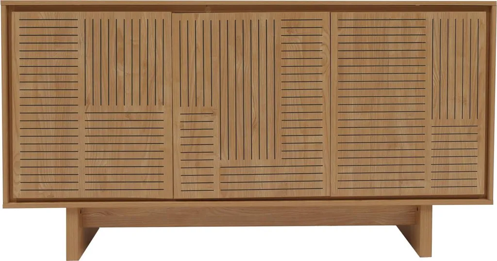 Sideboard Highboard Orme Naturel - Solution Rangement 3 Portes 160cm