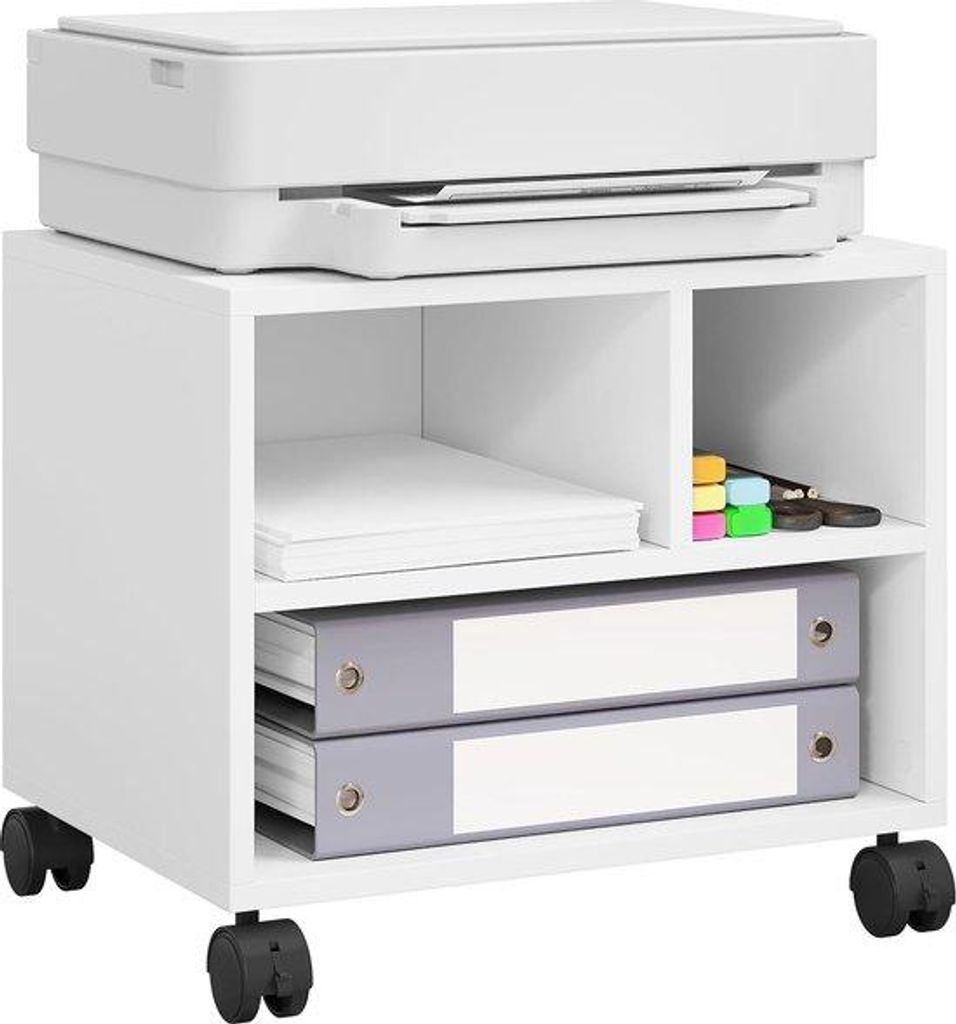 Mobiler Printerstand mit 3 Schubladen, 40 x 35 x 30 cm, Produktbild 