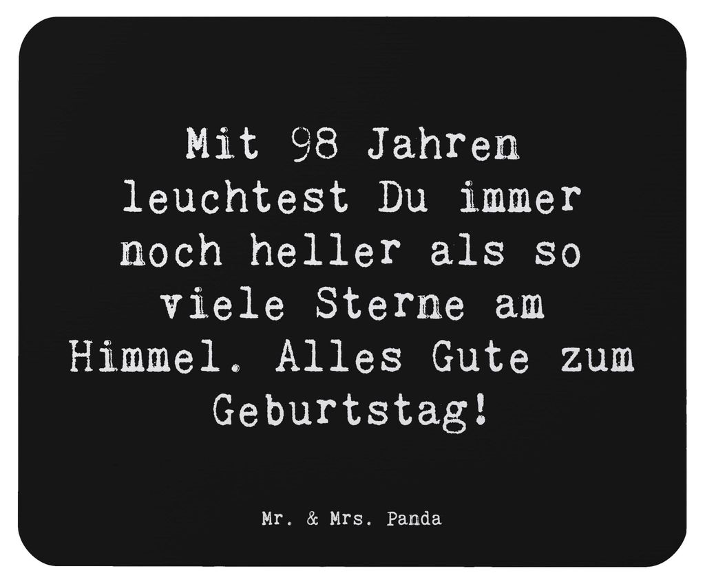 Mr. & Mrs. Panda Mouse Pad Spruch 98. Geburtstag Leuchten - Schwarz - Geschenk, Mauspad, besondere Anlässe, laptop mousepad, Liebe und Wertschätz...