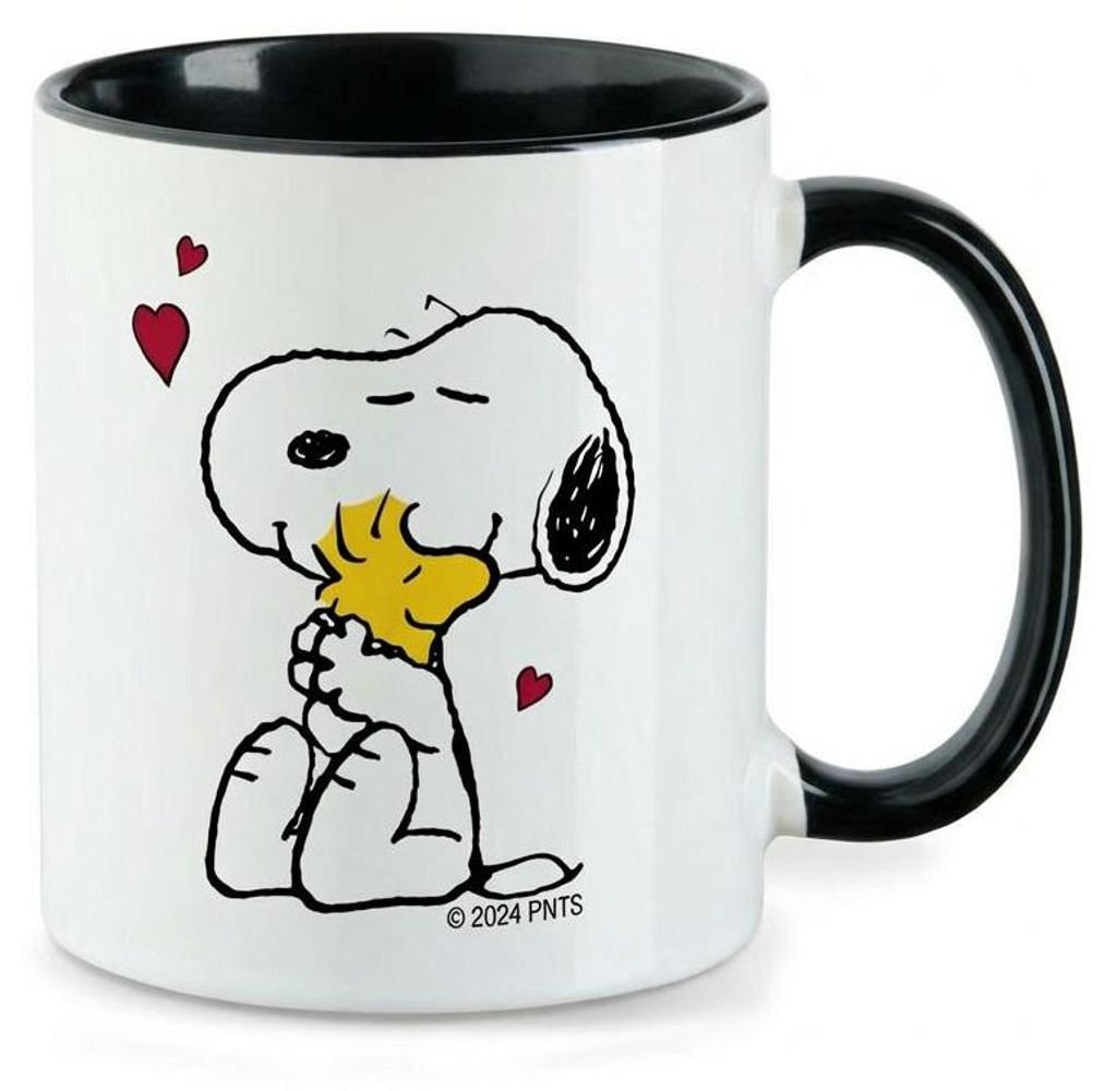 Hrnek Peanuts Snoopy Woodstock – 330 ml, barva: černá Obrázek produktu 